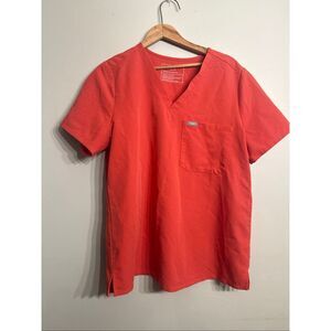 FIGS Catarina one pocket scrub top peach size Large